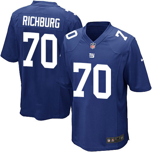 Men's Game Weston Richburg Nike Jersey Royal Blue Home - #70 NFL New York Giants